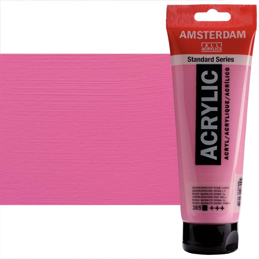 Amsterdam Standard Series Acrylic Paint - Quinacridone Rose Light, 250ml Tube