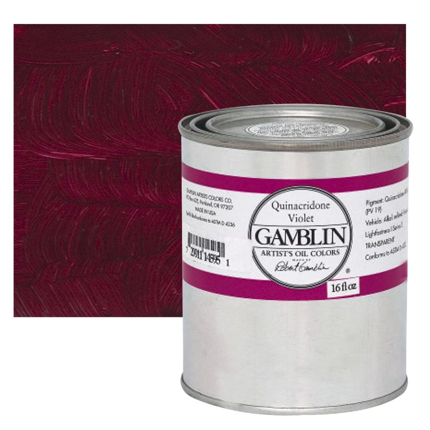 Gamblin Artists Oil - Quinacridone Violet, 16oz Can