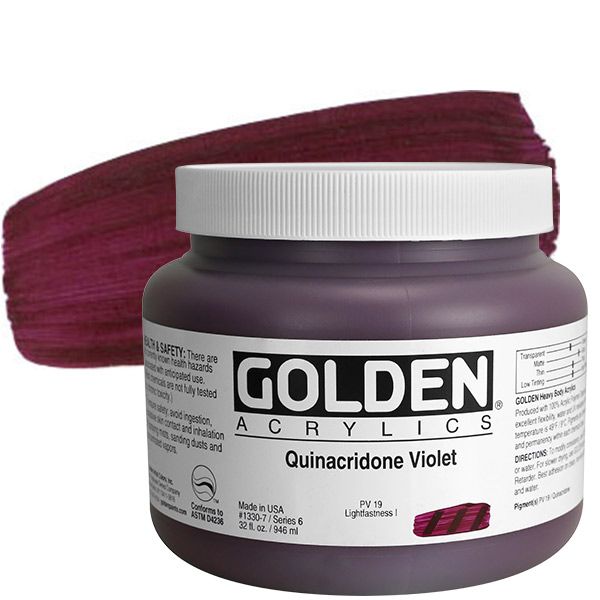GOLDEN Heavy Body Acrylic 32 oz Jar - Quinacridone Violet