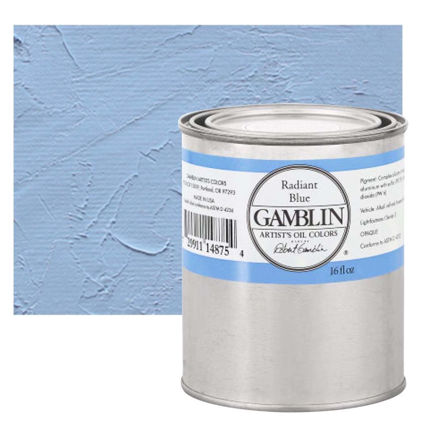 Gamblin Artists Oil - Radiant Blue, 16oz Can