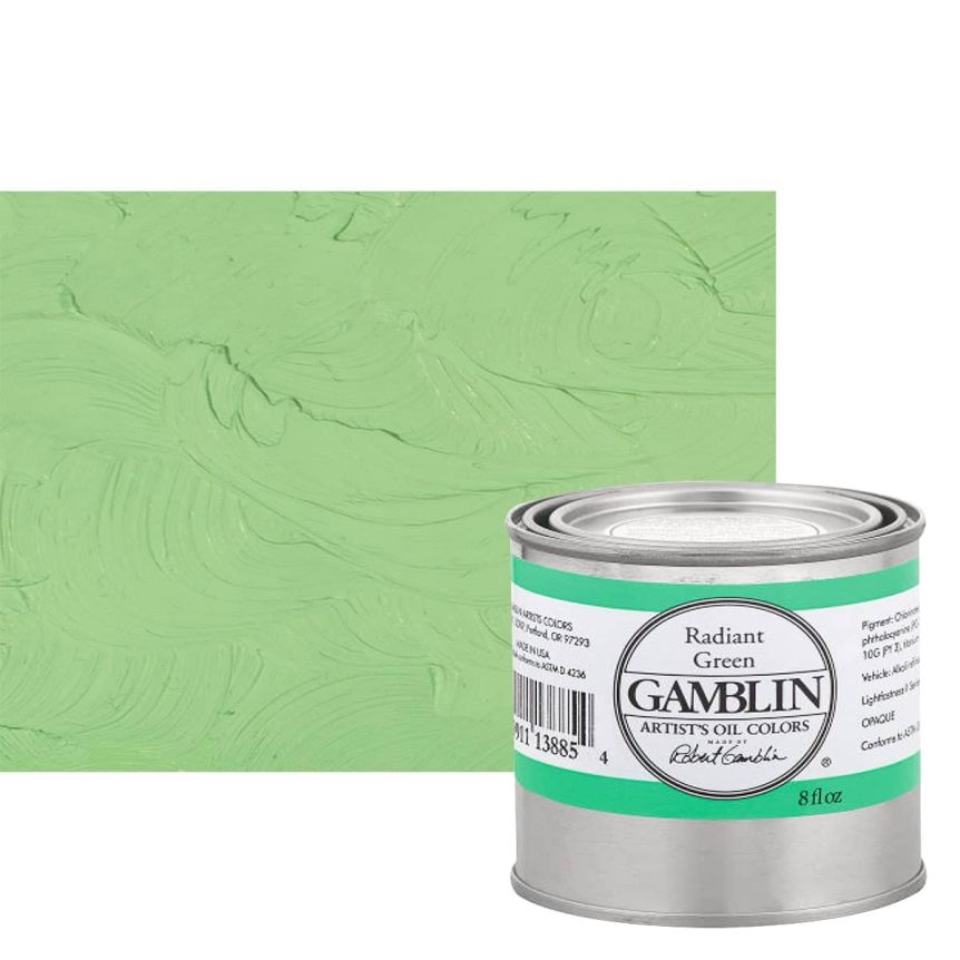 Gamblin Artists Oil - Radiant Green, 8oz Can