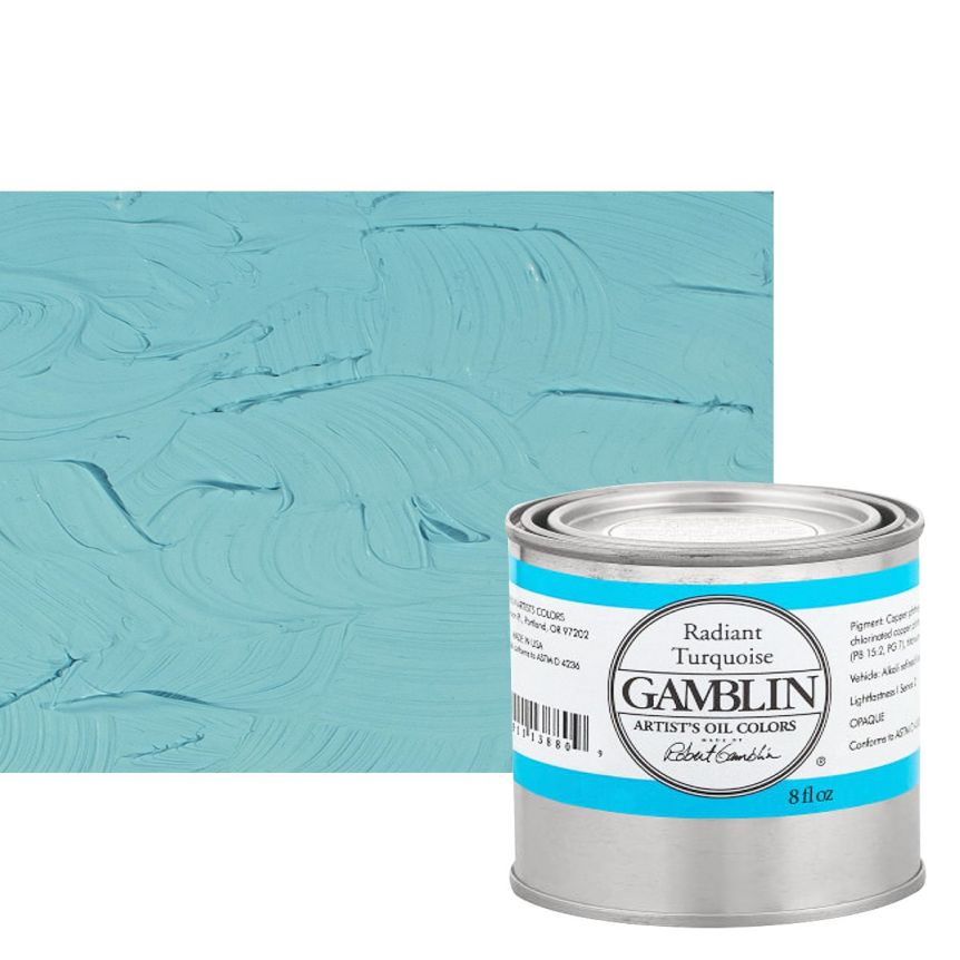 Gamblin Artists Oil - Radiant Turquoise, 8oz Can