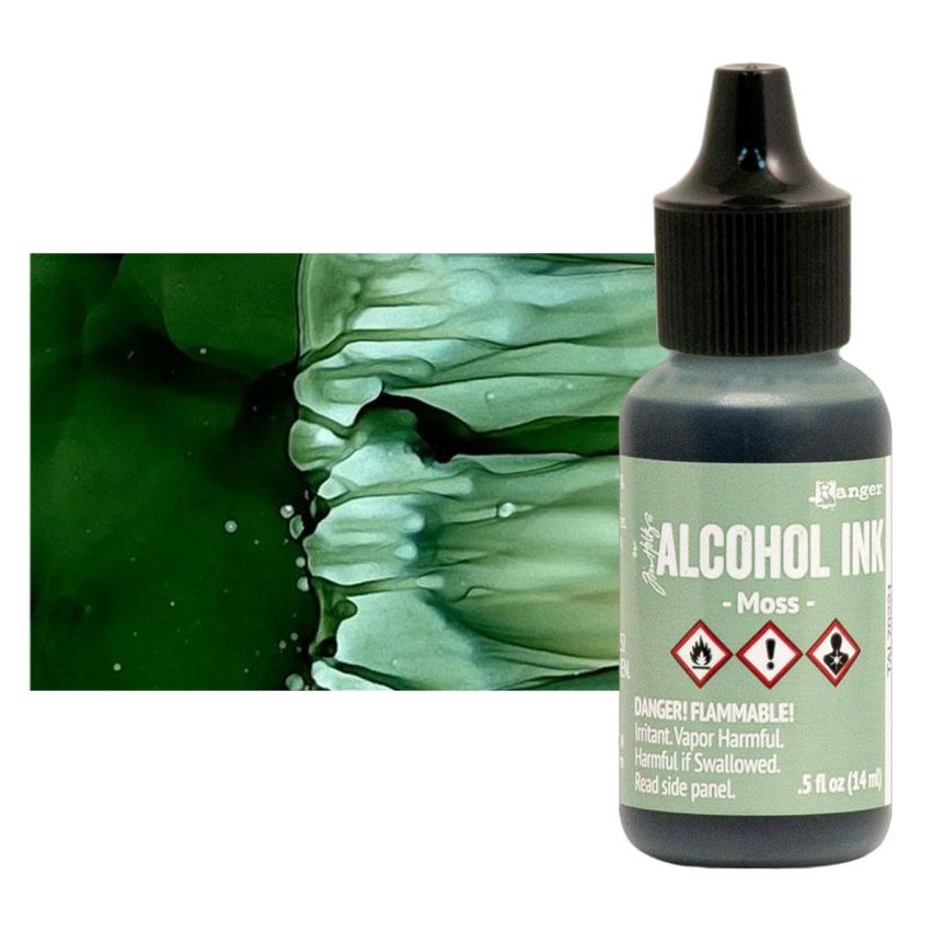 Tim Holtz Alcohol Ink - Moss, 1/2oz Bottle  