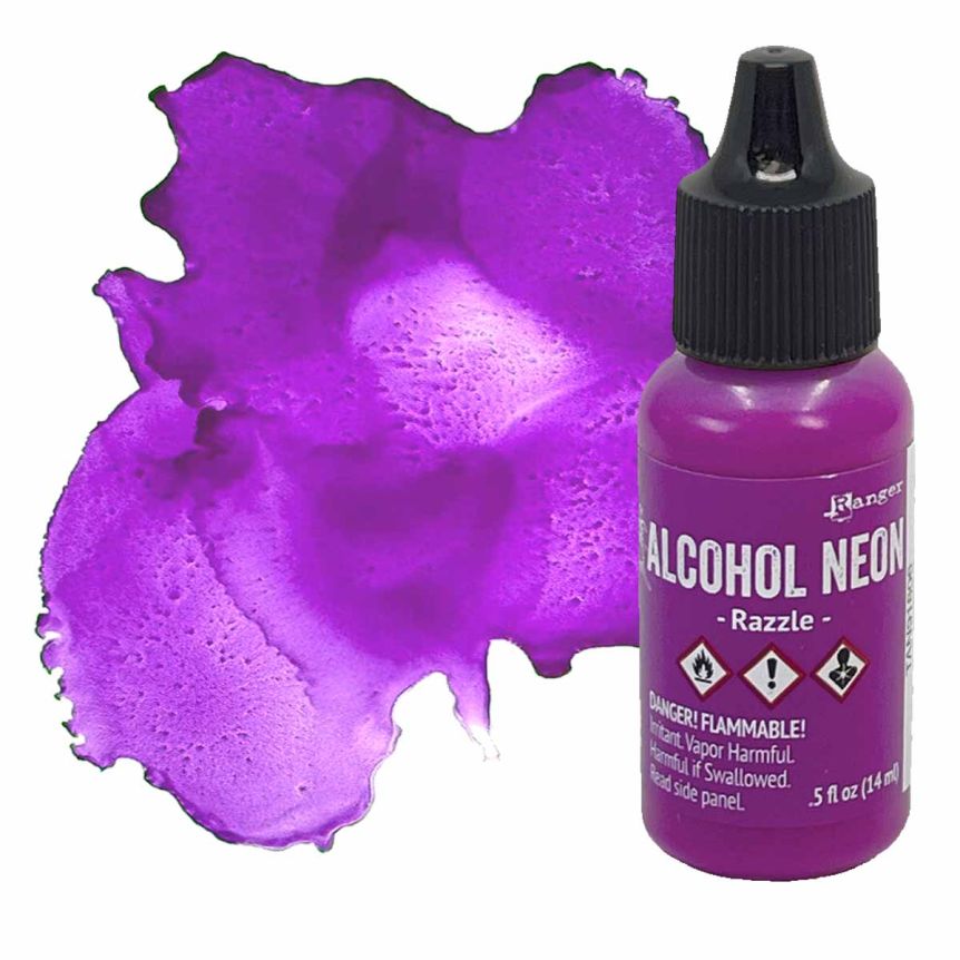 Tim Holtz Alcohol Ink - Neon Razzle, 1/2oz Bottle