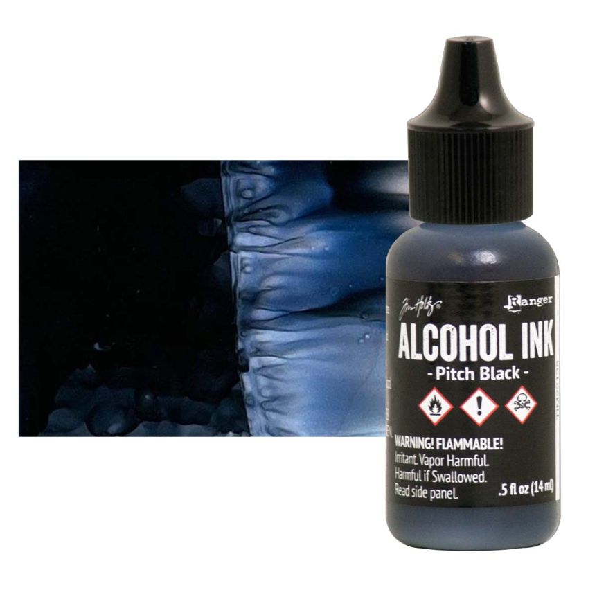 Tim Holtz Alcohol Ink - Pitch Black, 1/2oz Bottle  