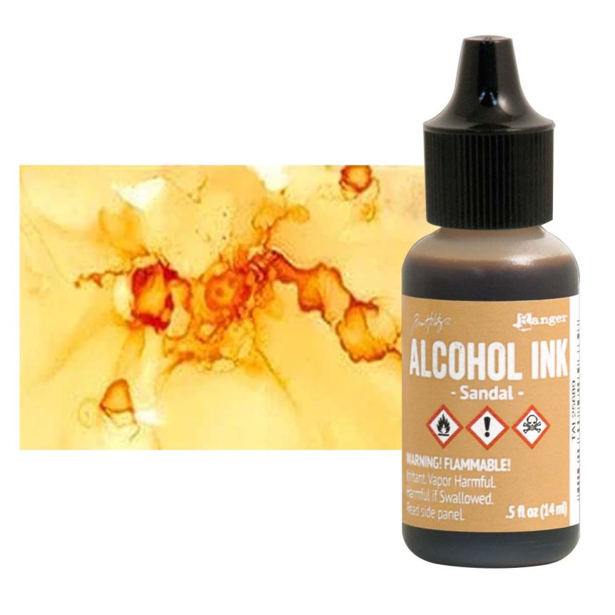 Tim Holtz Alcohol Ink - .5 Oz Sandalwood Color For Crafting & Art Projects