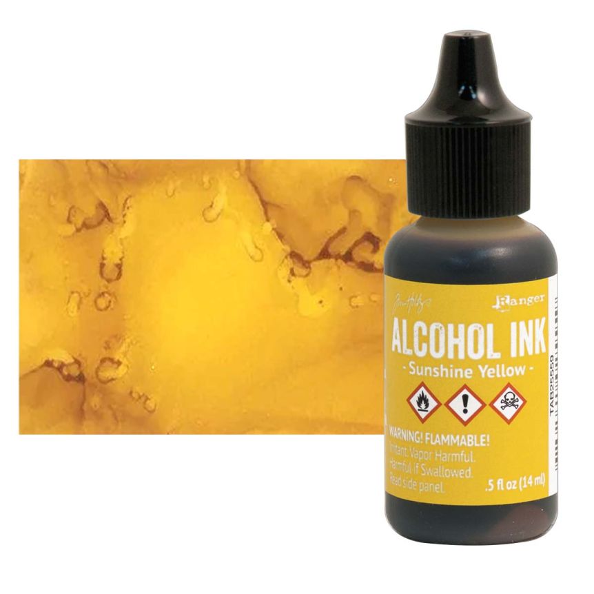 Tim Holtz Alcohol Ink - Sunshine Yellow, 1/2oz Bottle  
