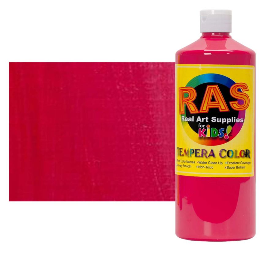 RAS Tempera Paint for Kids 16oz - Napthol Red Light