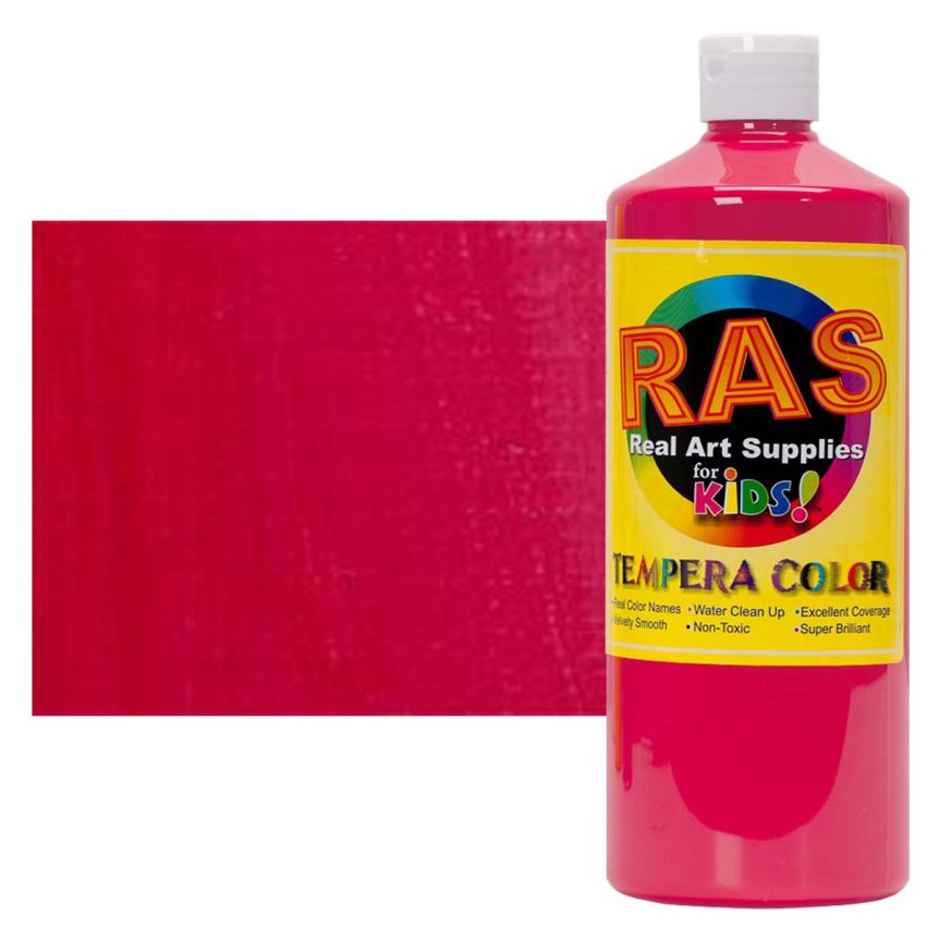 RAS Tempera Paint for Kids 32oz - Napthol Red Light
