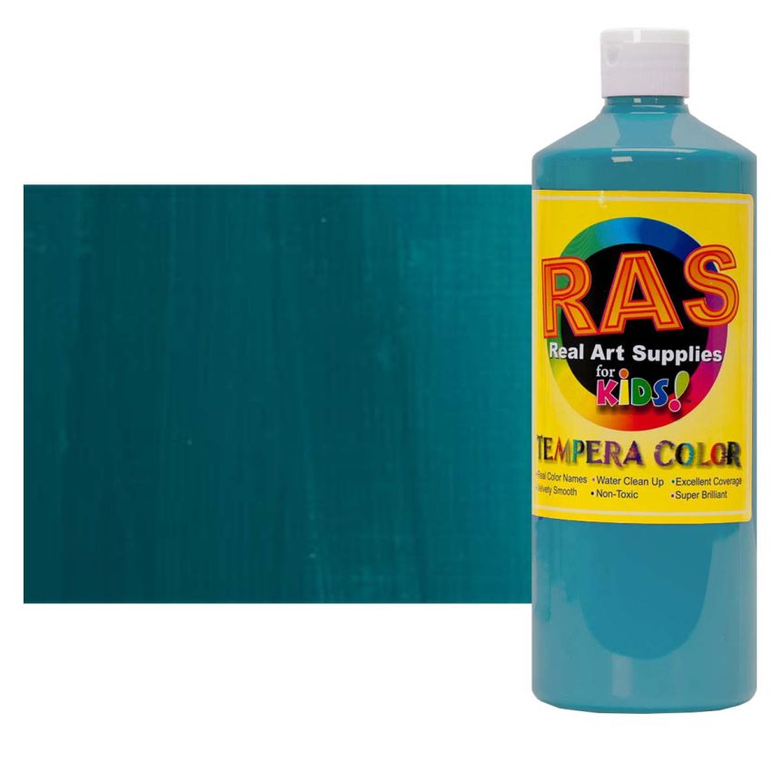 RAS Tempera Paint for Kids 16oz Bottle - Phthalo Turquoise