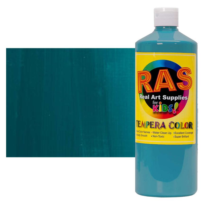 RAS Tempera Paint for Kids 32oz Bottle - Phthalo Turquoise