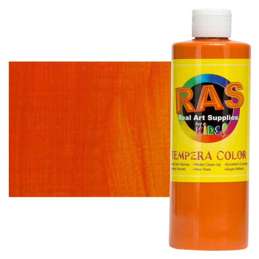 RAS Tempera Paint for Kids 32oz - Cadmium Orange Hue