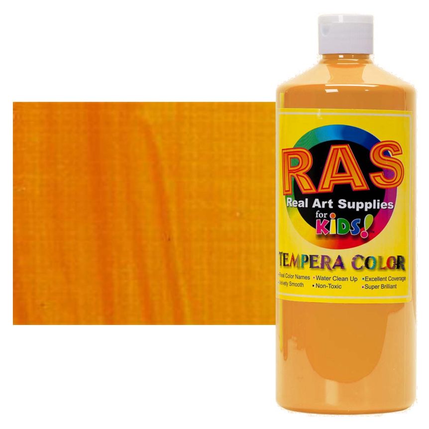 RAS Tempera Paint for Kids 32oz - Cadmium Yellow Deep Hue