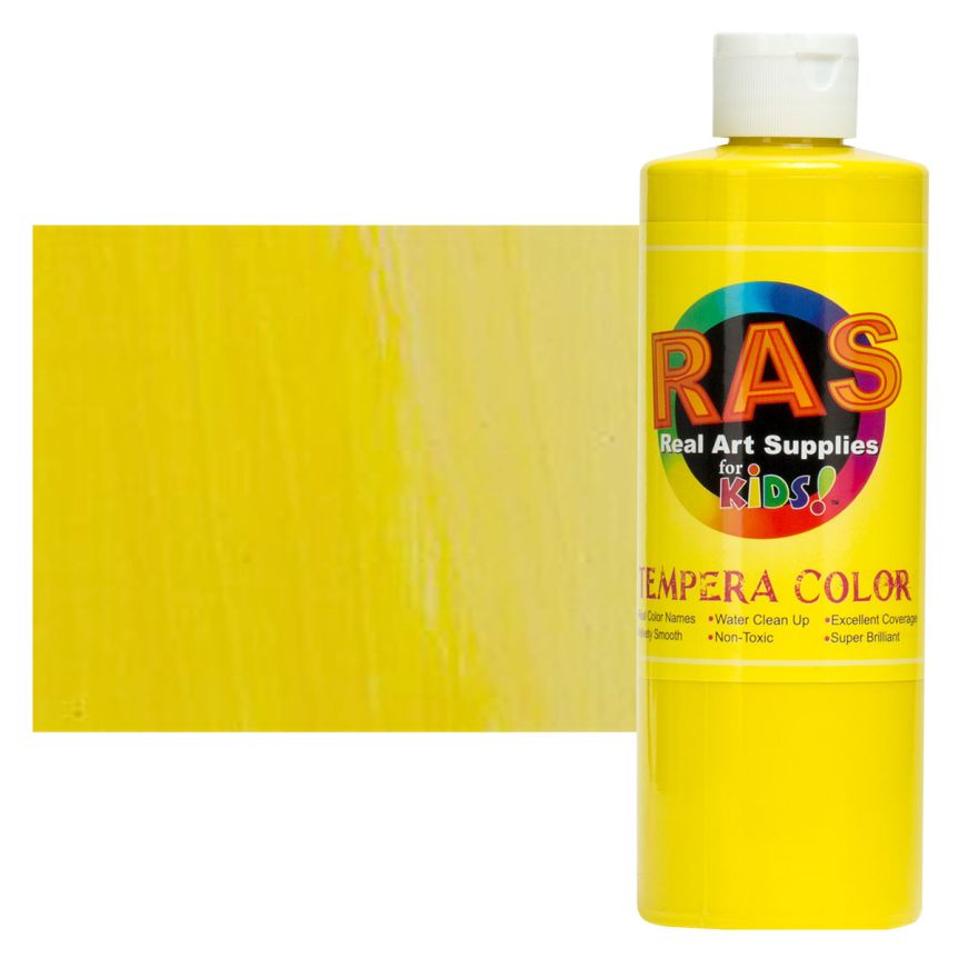 RAS Tempera Paint for Kids 32oz  Cadmium Yellow Light Hue