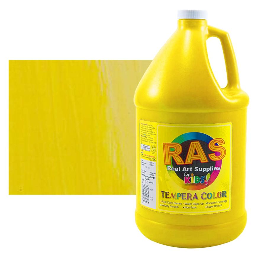 RAS Tempera Paint for Kids 1 Gallon - Cadmium Yellow Light Hue