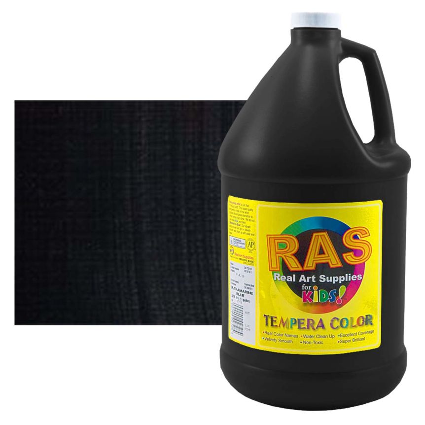 RAS Tempera Paint for Kids 1 Gallon - Carbon Black