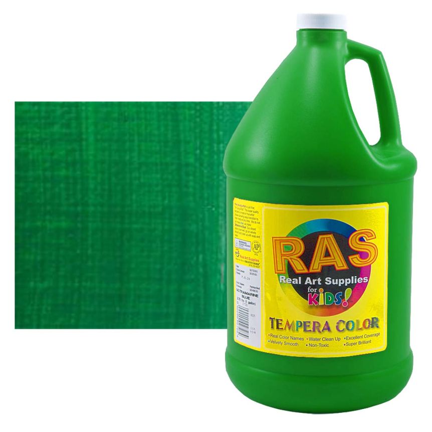 RAS Tempera Paint for Kids 1 Gallon - Cobalt Green Hue