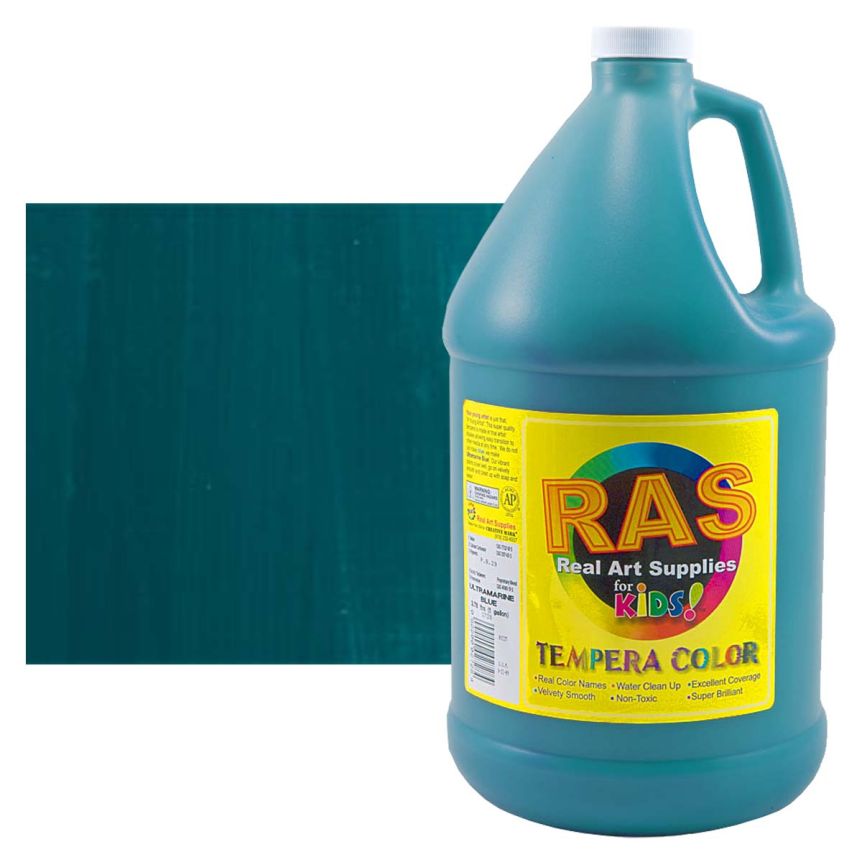 RAS Tempera Paint for Kids Gallon - Phthalo Turquoise