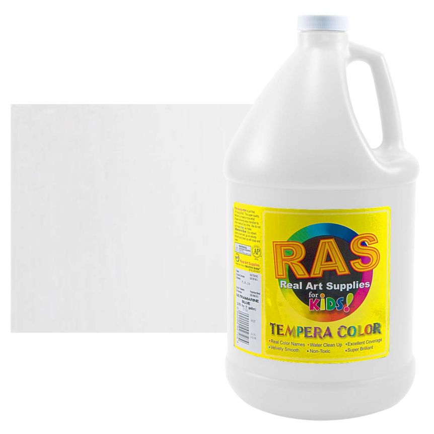 RAS Tempera Paint for Kids Gallon - Titanium White