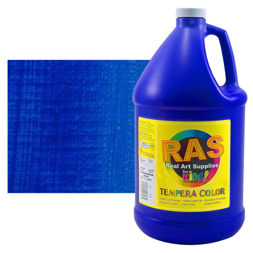 RAS Tempera Paint for Kids Gallon - Ultramarine Blue