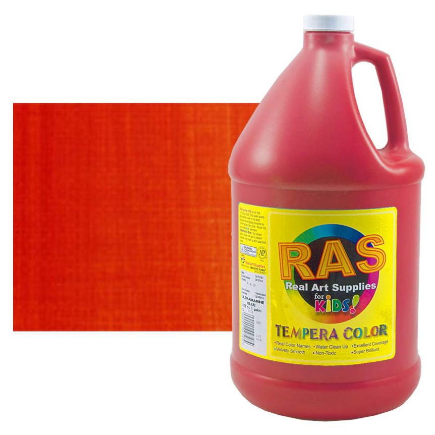 RAS Tempera Paint for Kids Gallon - Vermilion
