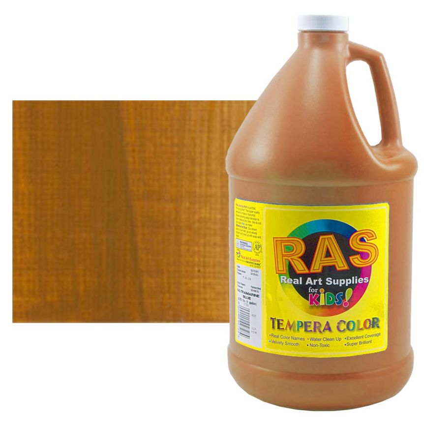 RAS Tempera Paint for Kids Gallon - Yellow Ochre