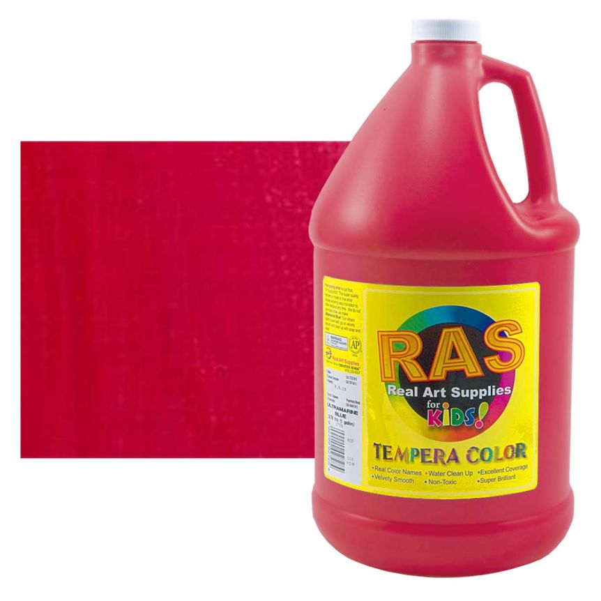RAS Tempera Paint for Kids 1 Gallon - Napthol Red Light