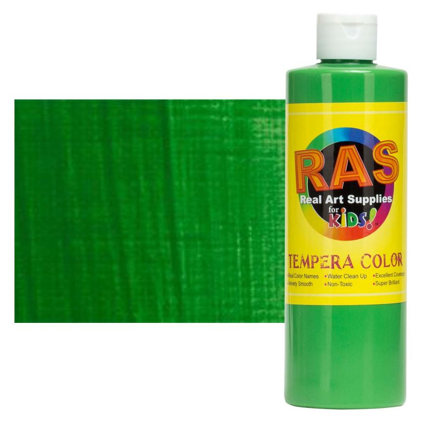 RAS Tempera Paint for Kids 32oz - Permanent Green Light