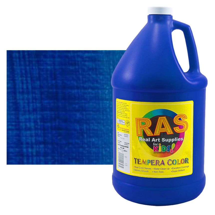 RAS Tempera Paint for Kids Gallon - Phthalo Blue