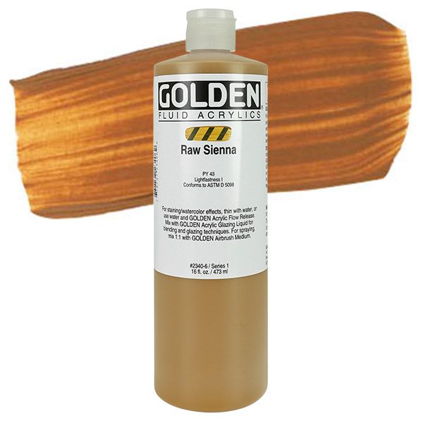 GOLDEN Fluid Acrylics Raw Sienna 16 oz