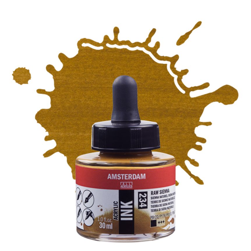 Amsterdam Acrylic Ink - Raw Sienna, 30ml