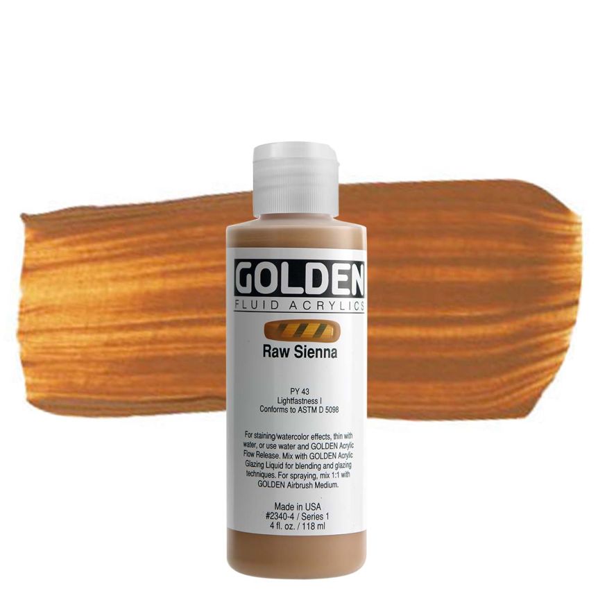GOLDEN Fluid Acrylics Raw Sienna, 4oz