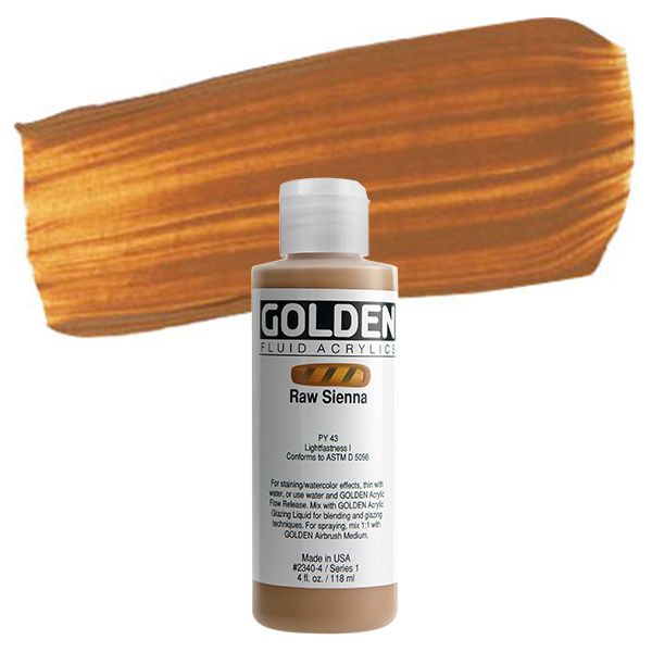 GOLDEN Fluid Acrylics Raw Sienna 4 oz