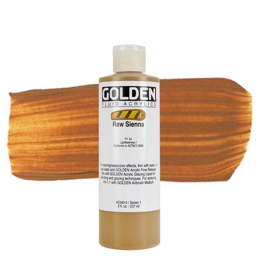 GOLDEN Fluid Acrylics Raw Sienna, 8oz