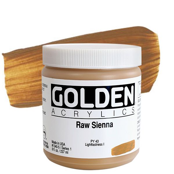 GOLDEN Heavy Body Acrylic 8 oz Jar - Raw Sienna