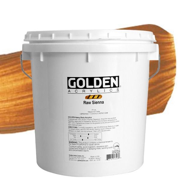 GOLDEN Heavy Body Acrylics - Raw Sienna, Gallon