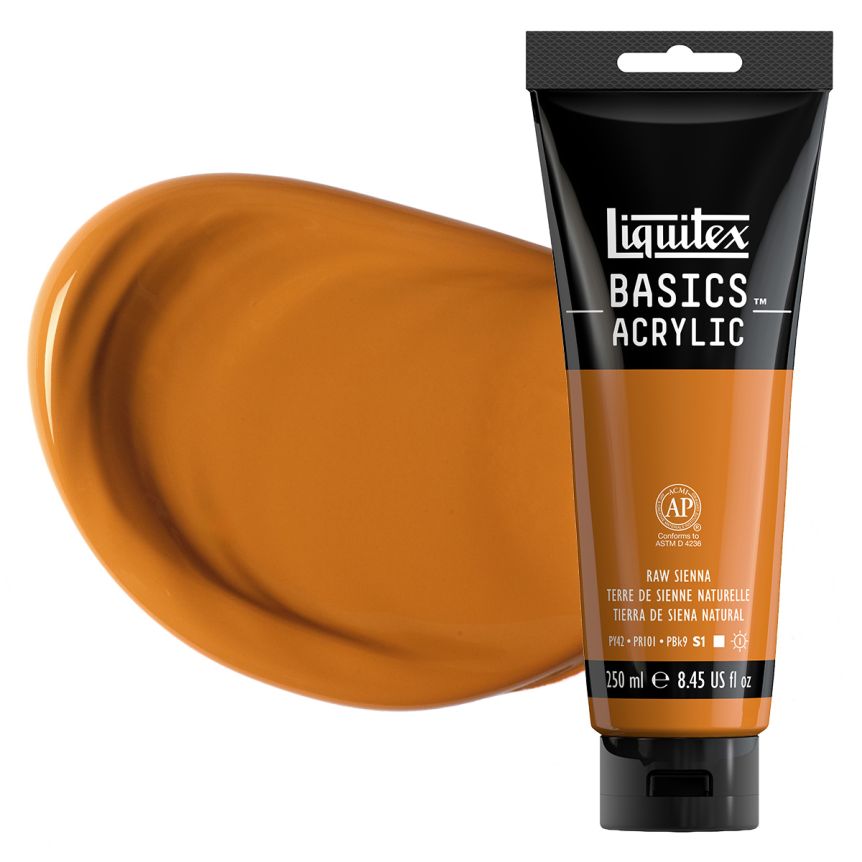 Liquitex Basics Acrylic Paint - Raw Sienna, 250ml Tube