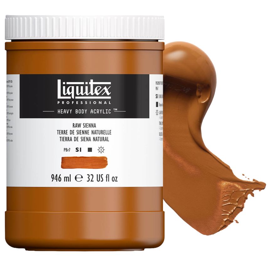 Liquitex Heavy Body Acrylic - Raw Sienna, 32oz Jar