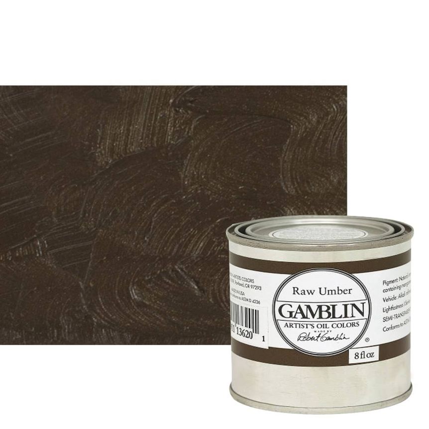 Gamblin Artists Oil - Raw Umber, 8oz Can