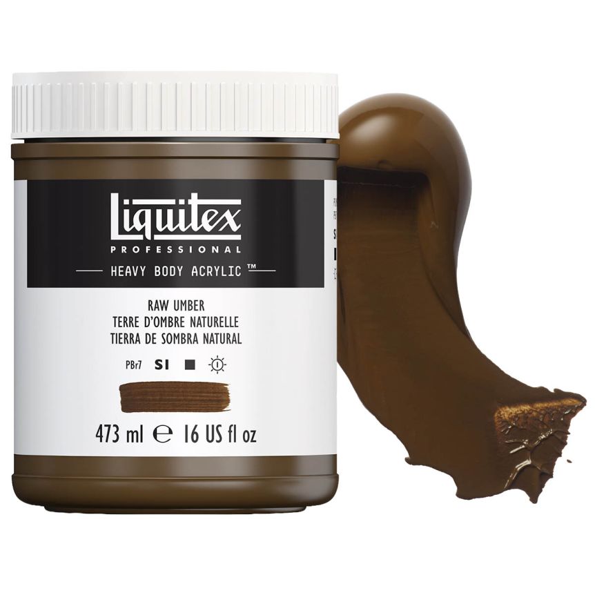 Liquitex Heavy Body Acrylic - Raw Umber, 16oz Jar