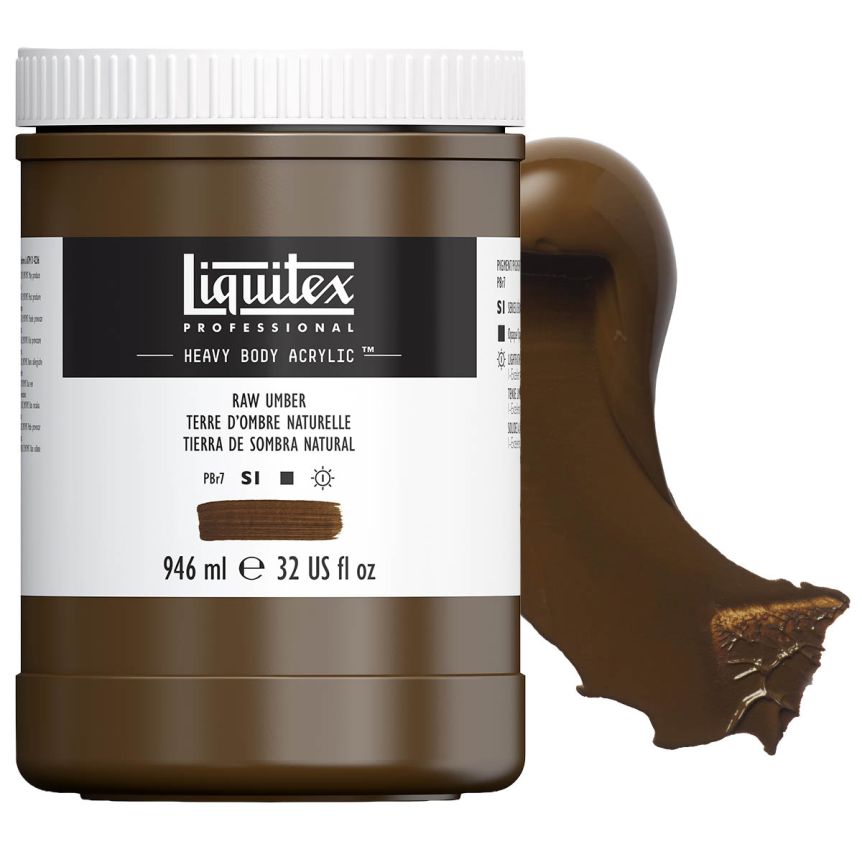 Liquitex Heavy Body Acrylic - Raw Umber, 32oz Jar