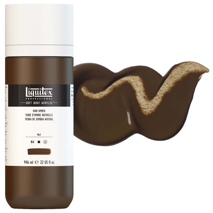 Liquitex Professional Soft Body Acrylic - Raw Umber, 32oz Bottle