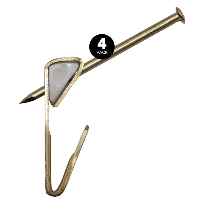 OOK Professional Picture Hangers ReadyNail Conventional Hook 4-Pack for 30 lbs.