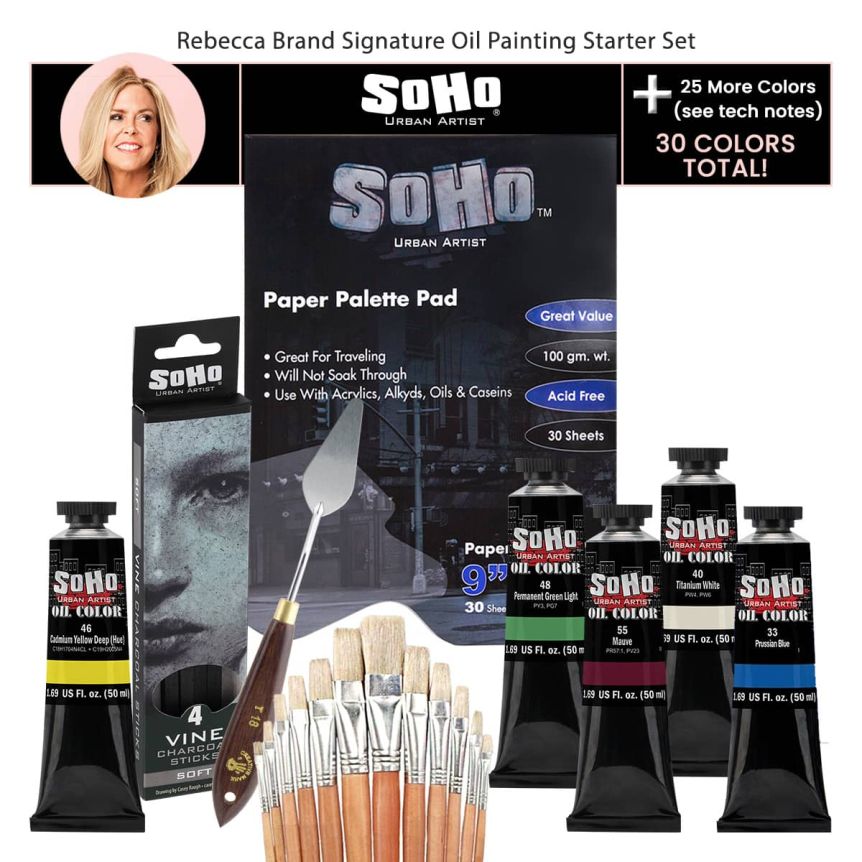 Rebecca Brand Dinner Party Art Class Soho Oil Painting Starter Set