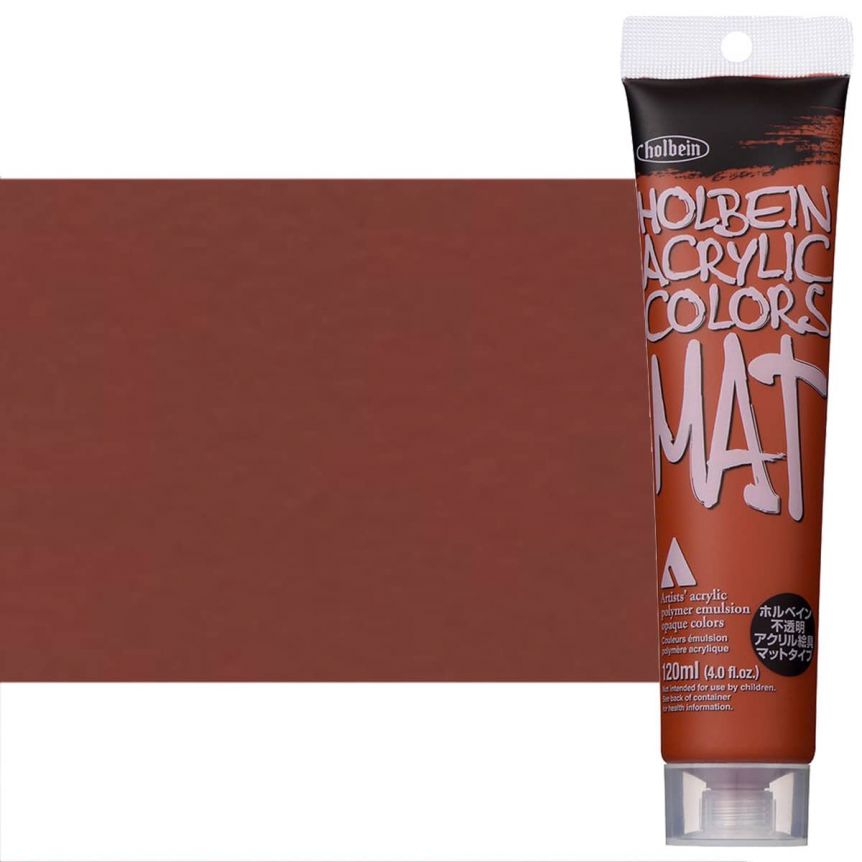 Holbein Mat Acrylics - Red Ochre, 120ml Tube