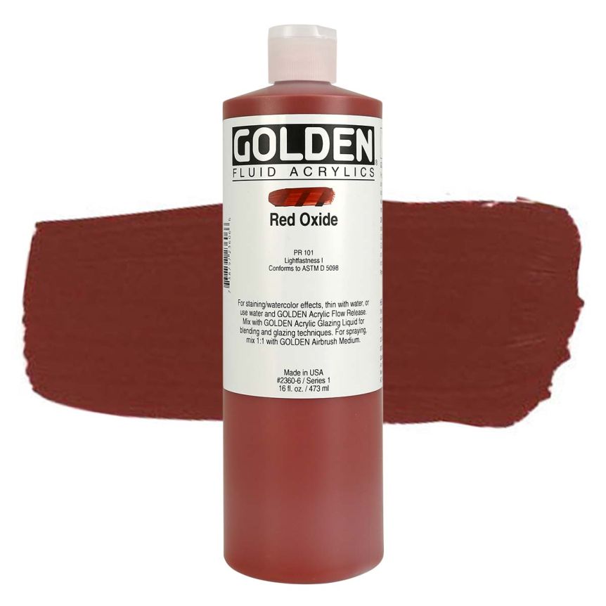GOLDEN Fluid Acrylics Red Oxide, 16oz
