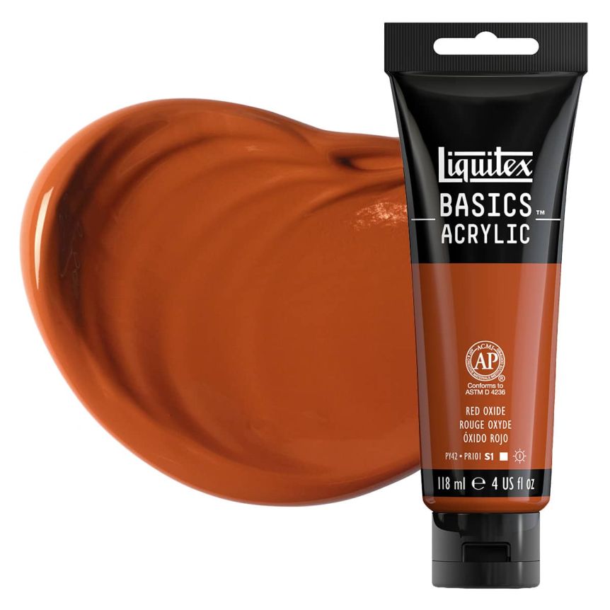 Liquitex Basics Acrylic Paint - Red Oxide, 4oz Tube