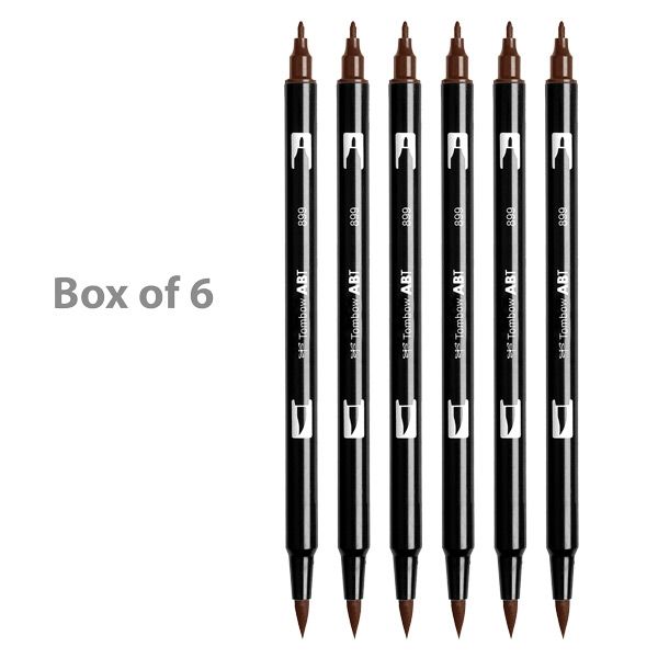 Tombow Dual Brush Pens Box of 6 Redwood