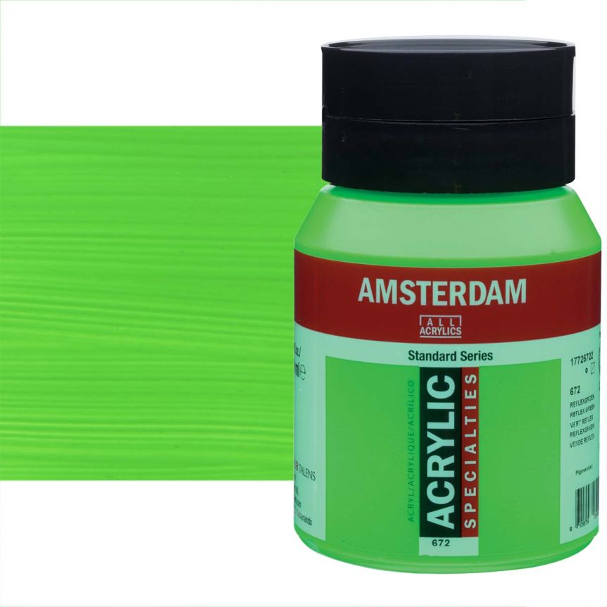 Amsterdam Standard Series Acrylic Paint - Reflex Green, 500ml Jar