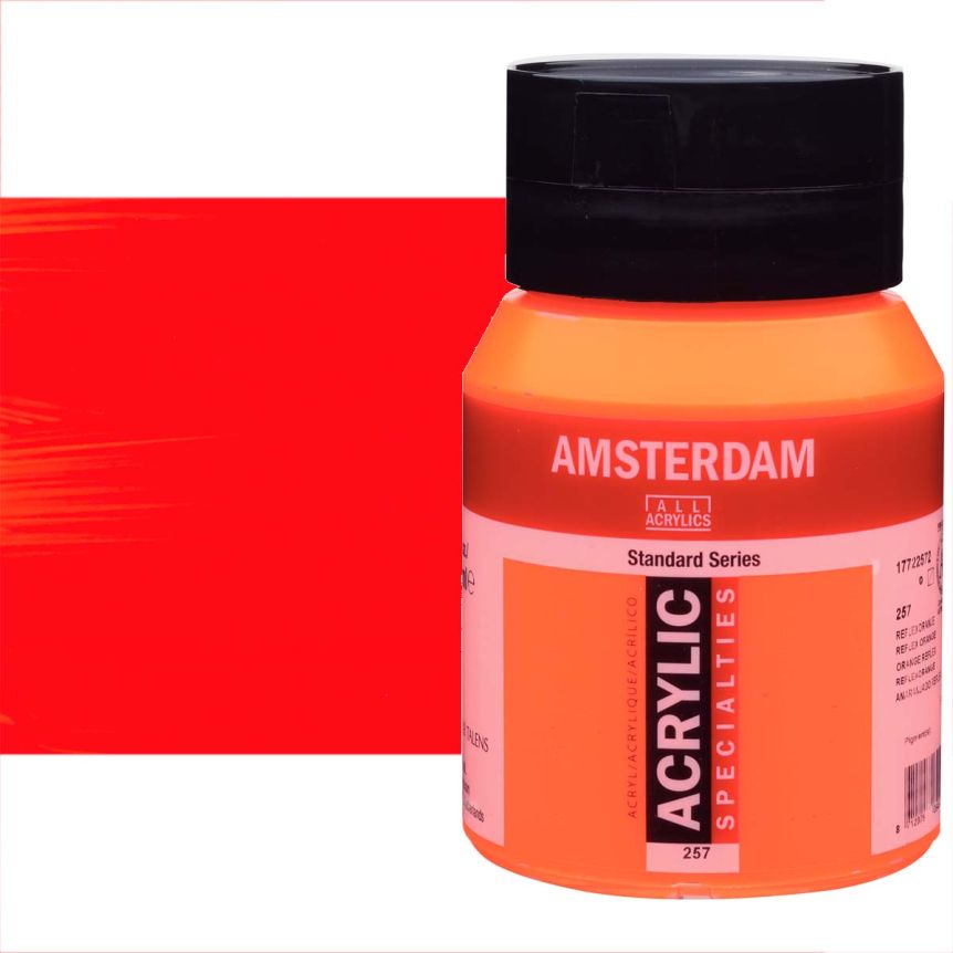 Amsterdam Standard Series Acrylic Paint - Reflex Orange, 500ml Jar